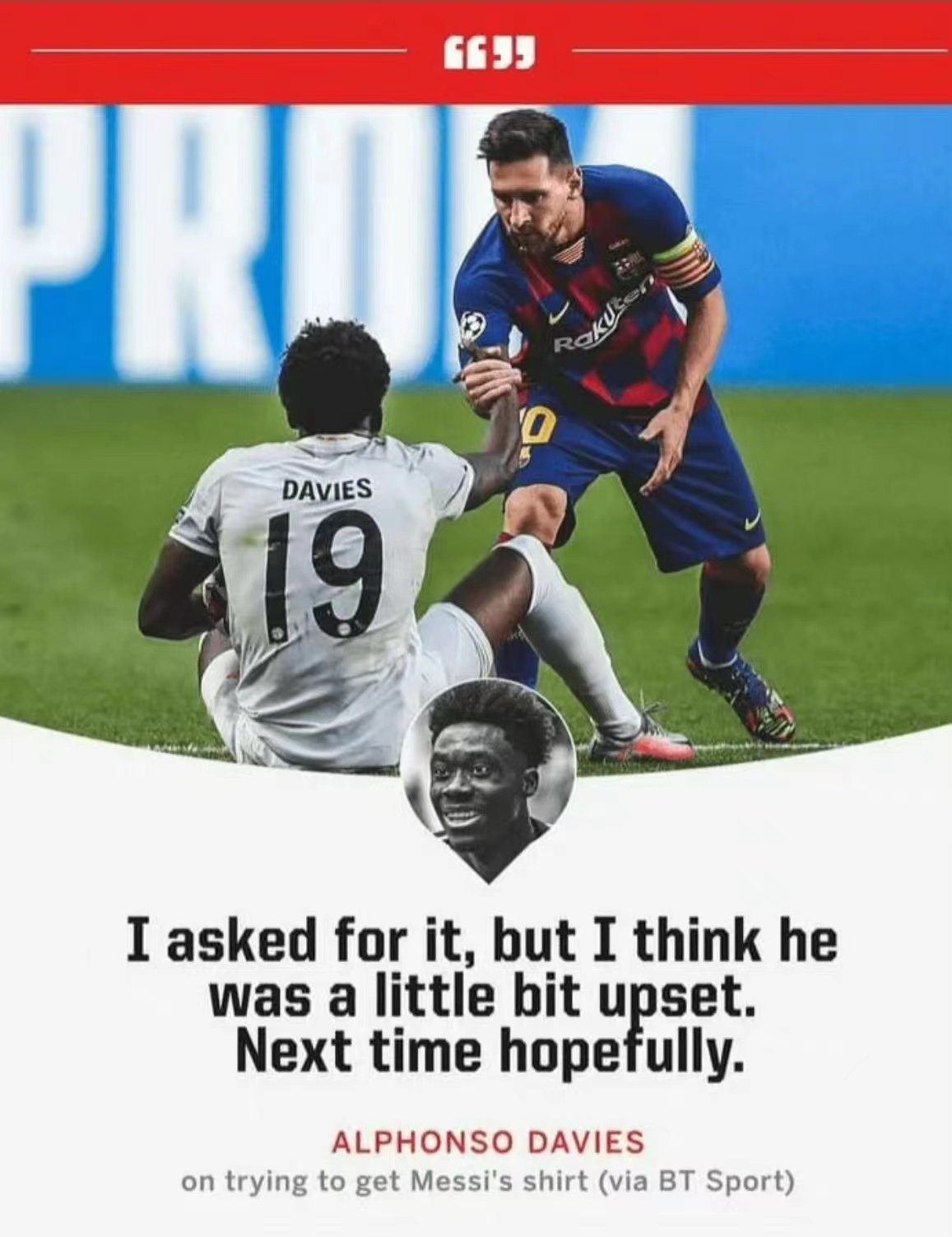 Alfonso krijgt eindelijk Messi-trui